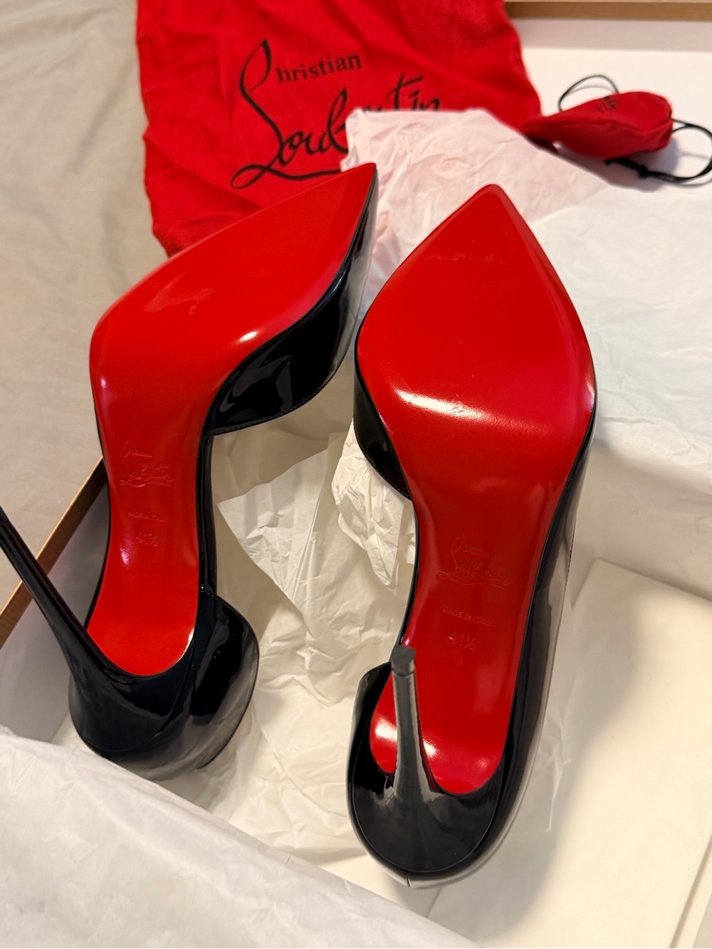 Christian Louboutin Iriza 100 Patent Pumps in Black